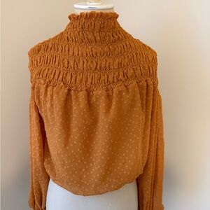 Astr Libra Top (Anthropologie) Sz XS Balloon Sleeve Mock Neck